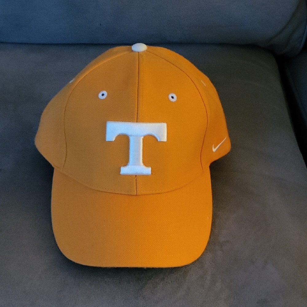 Nike Bright Orange Cap with White T Logo